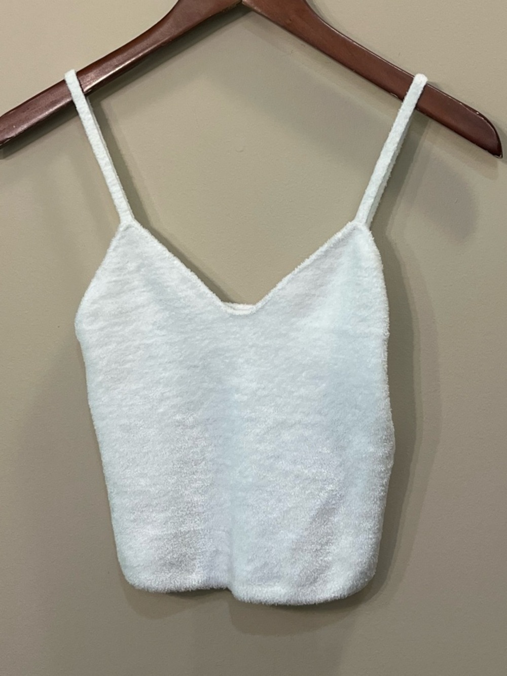 Alice + Olivia Rhea white Fuzzy Cropped Sweater Tank stretchy summer L - Picture 2 of 5
